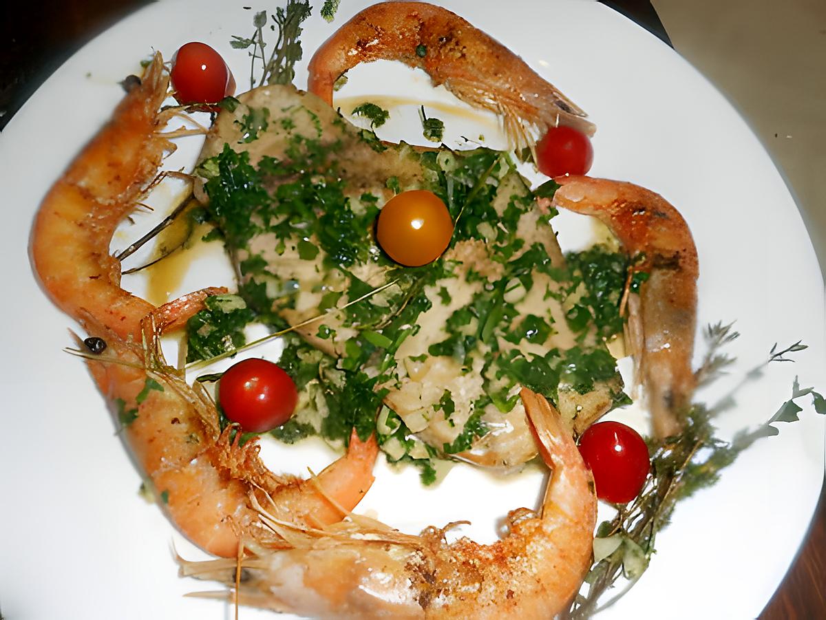 recette Espadon aux gambas