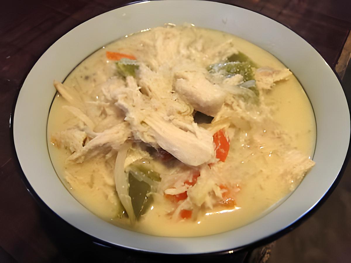 recette Soupe thaïe au poulet et aux nouilles à la mijoteuse