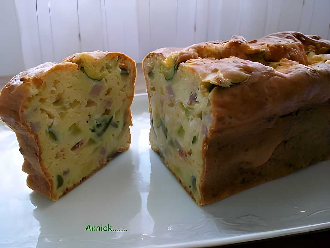 Recette de Cake courgettechèvre et lardons