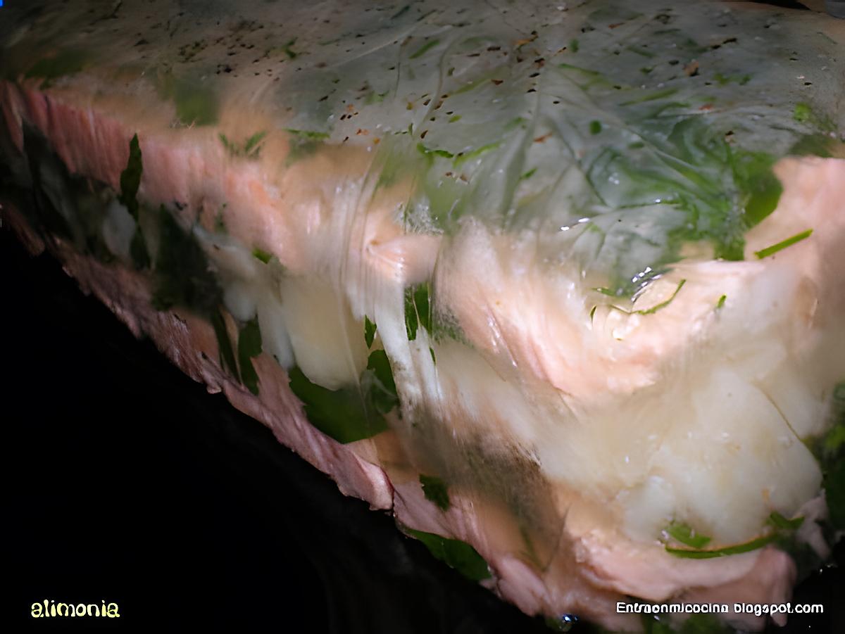 recette TERRINE PERSILLEE AUX DEUX POISSONS