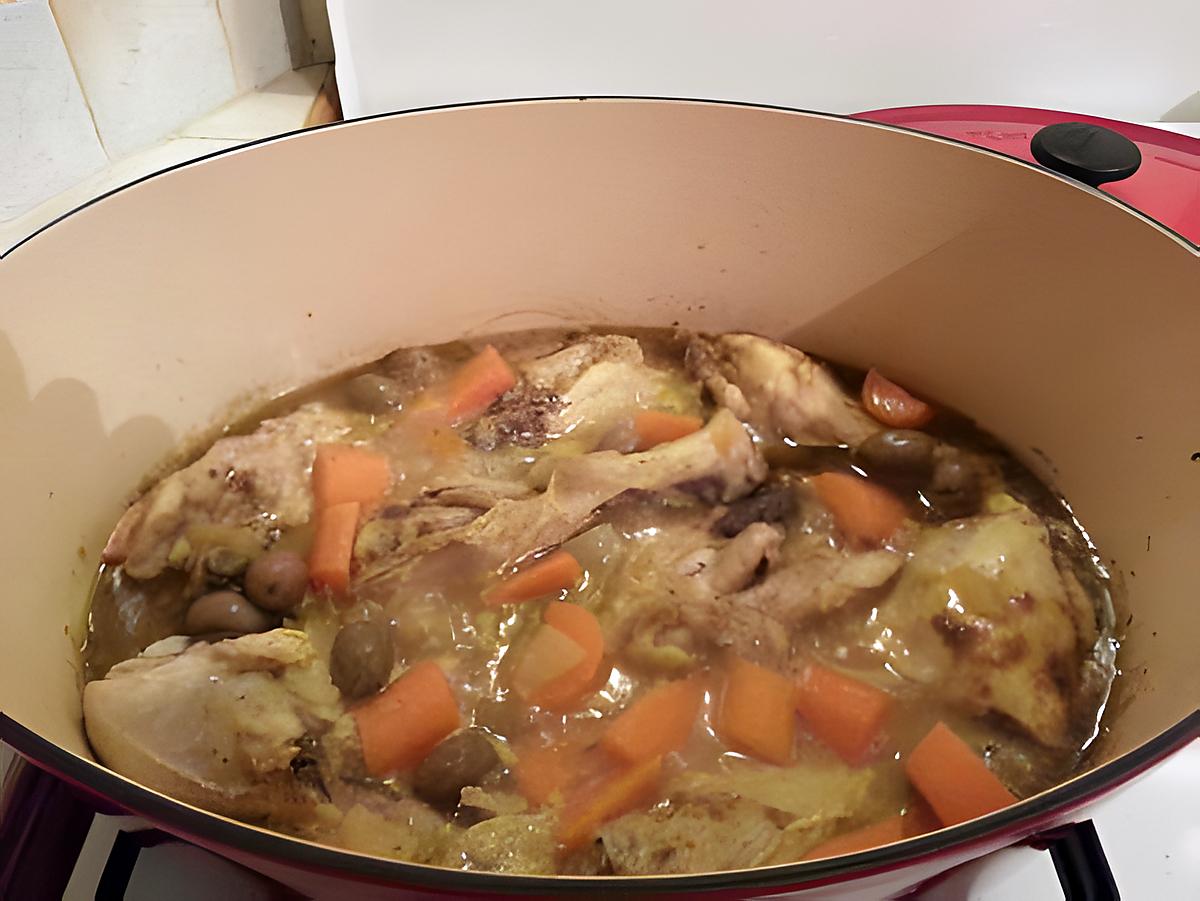 recette Tajine de poulet aux carottes et aux olives