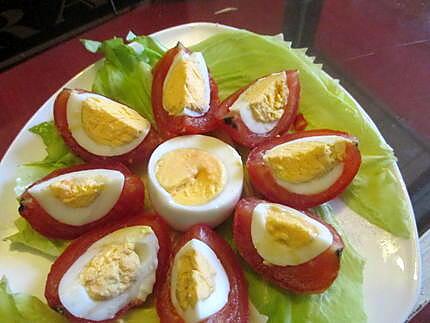 recette Tomate tricolore à l'oeuf dur