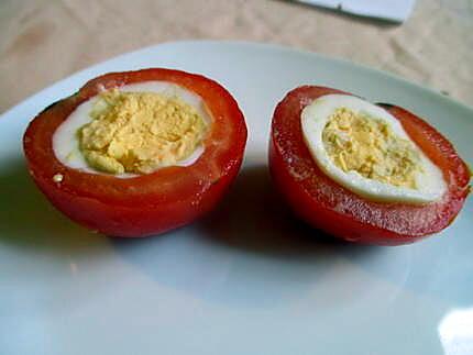 recette Tomate tricolore à l'oeuf dur