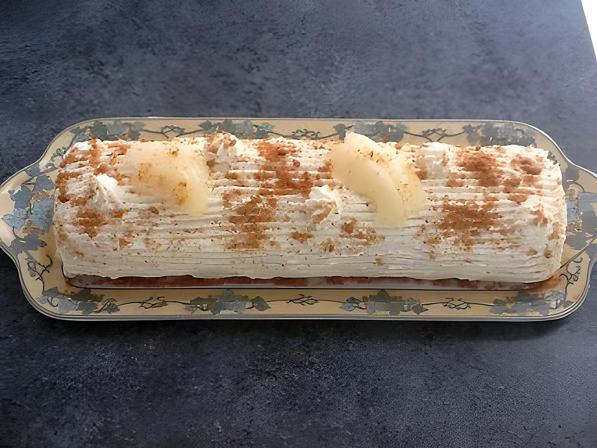 recette Bûche poires spéculos