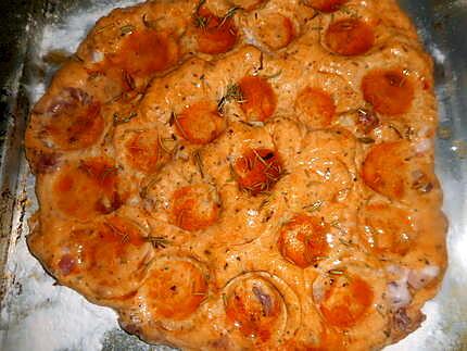 recette Focaccia aux lardons,origan,romarin