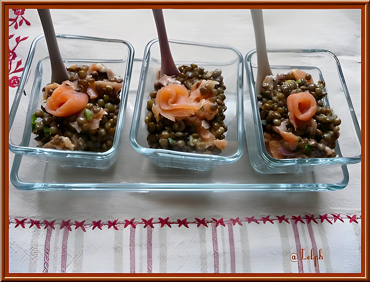 recette Salade de lentilles au saumon fumé