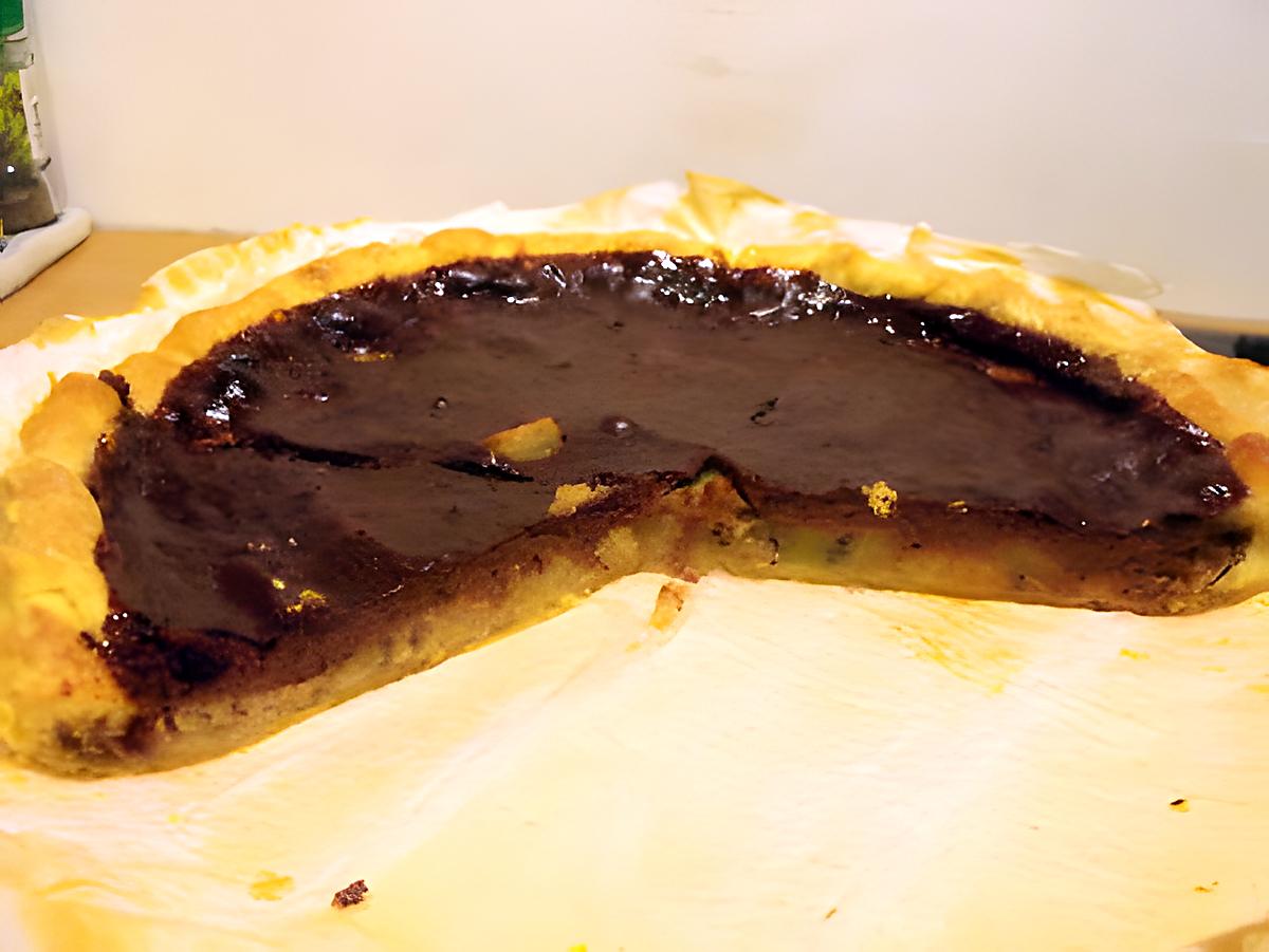 recette TARTE CHOCOLAT BANANE ET KIWIS