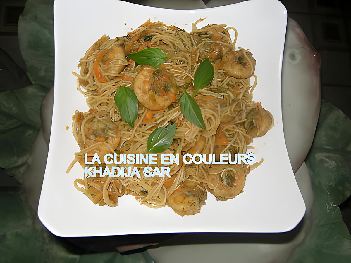 recette Nouilles aux crevettes