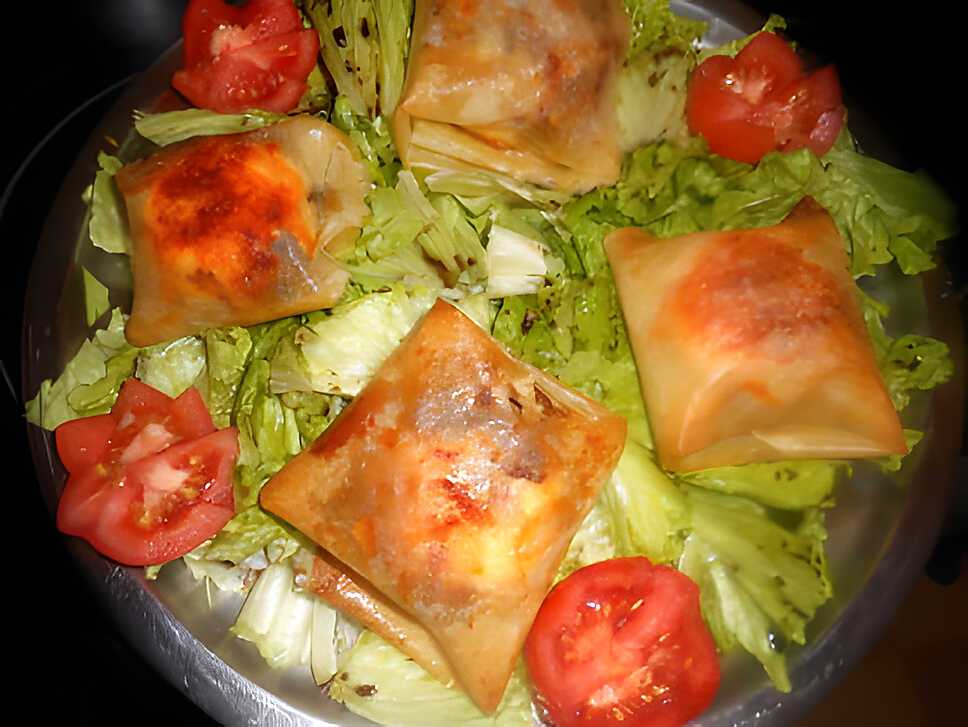 recette Bricks au chevre , oignons et paprika
