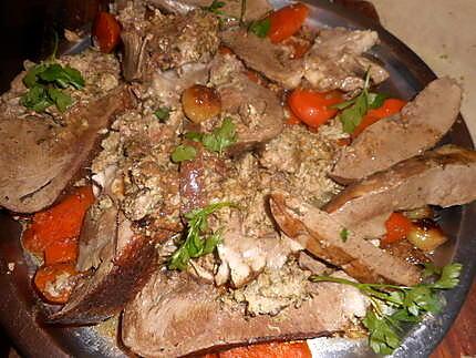 recette Coeur de veau farci, carottes confites