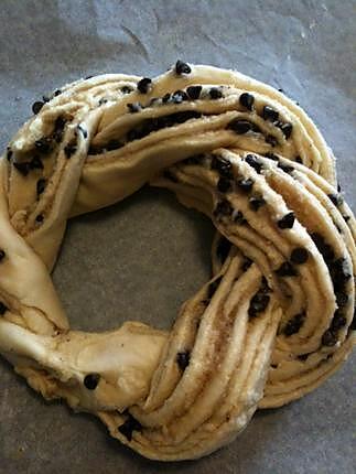 recette Kringle Estonien à la noisette et aux pépites de chocolat