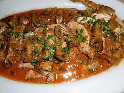 recette Filet mignon de porc au paprika fumé et aux champignons de paris