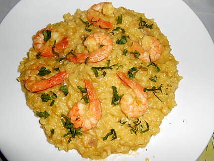 recette RISOTTO SAFRAN CREVETTES