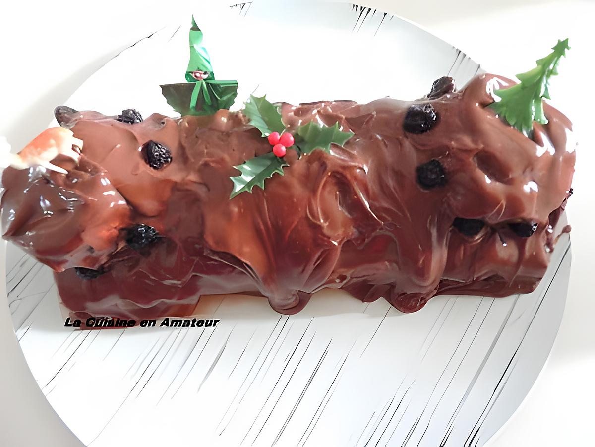 recette Bûche chocolat, mascarpone, griottes