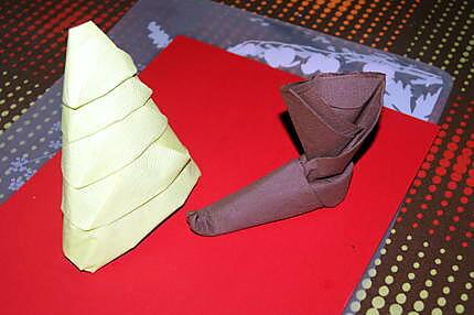 recette Pliage de serviette en botte de lutin