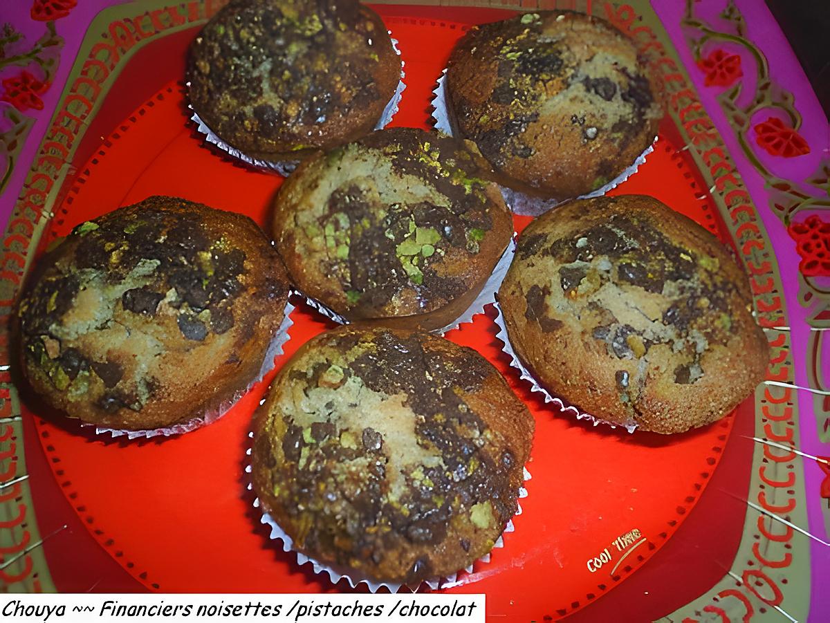 recette Financiers noisettes / pistaches & chocolat