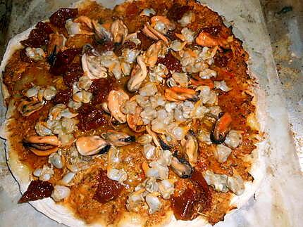 recette Pizza aux moules et aux coques