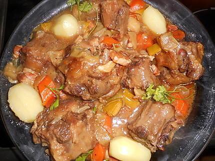 recette Queue de boeuf confite au vin blanc