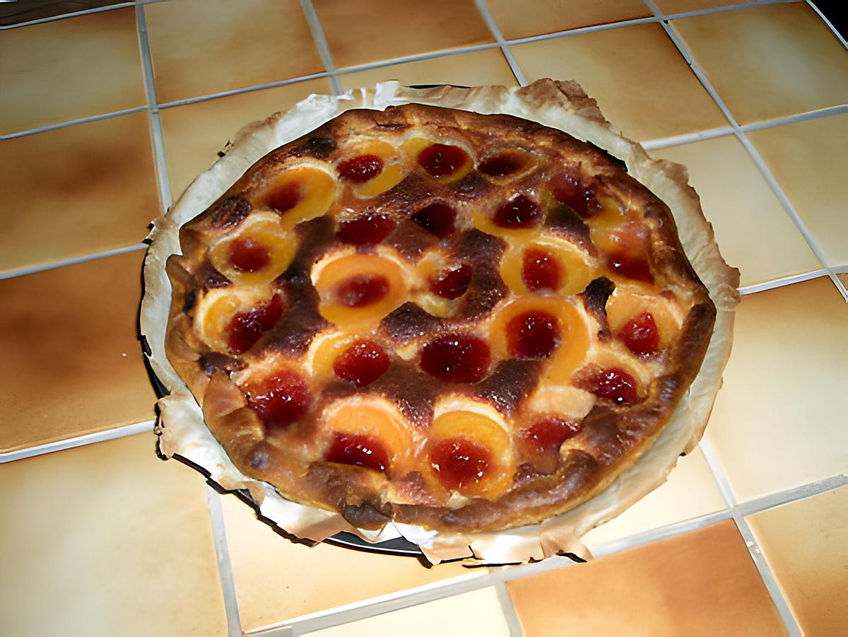 recette Tarte à l'abricot et gelée de groseille.