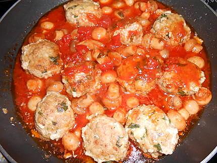 recette BOULETTES DE VEAU AUX NOISETTES SAUCE TOMATE