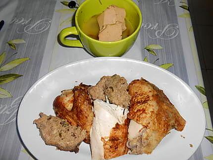 recette POULARDE SAUCE AU FOIE GRAS