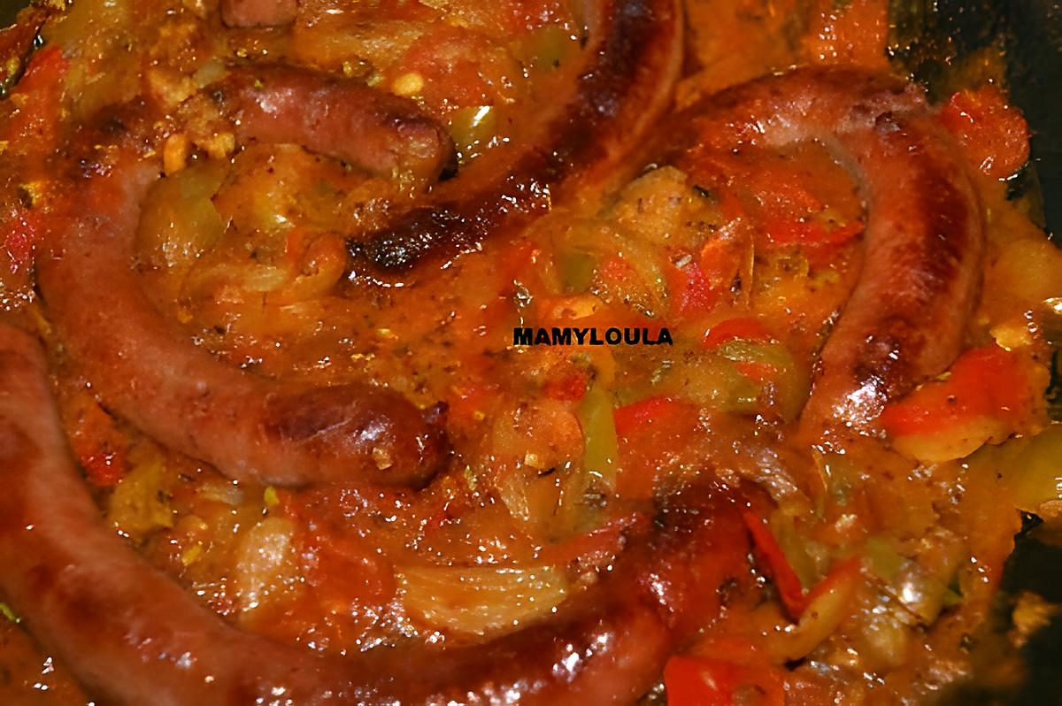 recette Merguez aux poivrons et sa sauce tomate