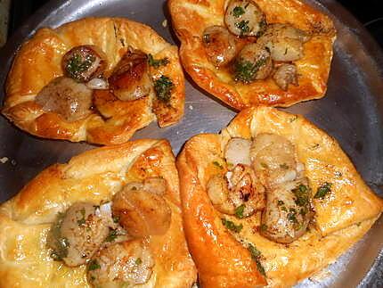 recette Saint jacques en coquille feuilletée