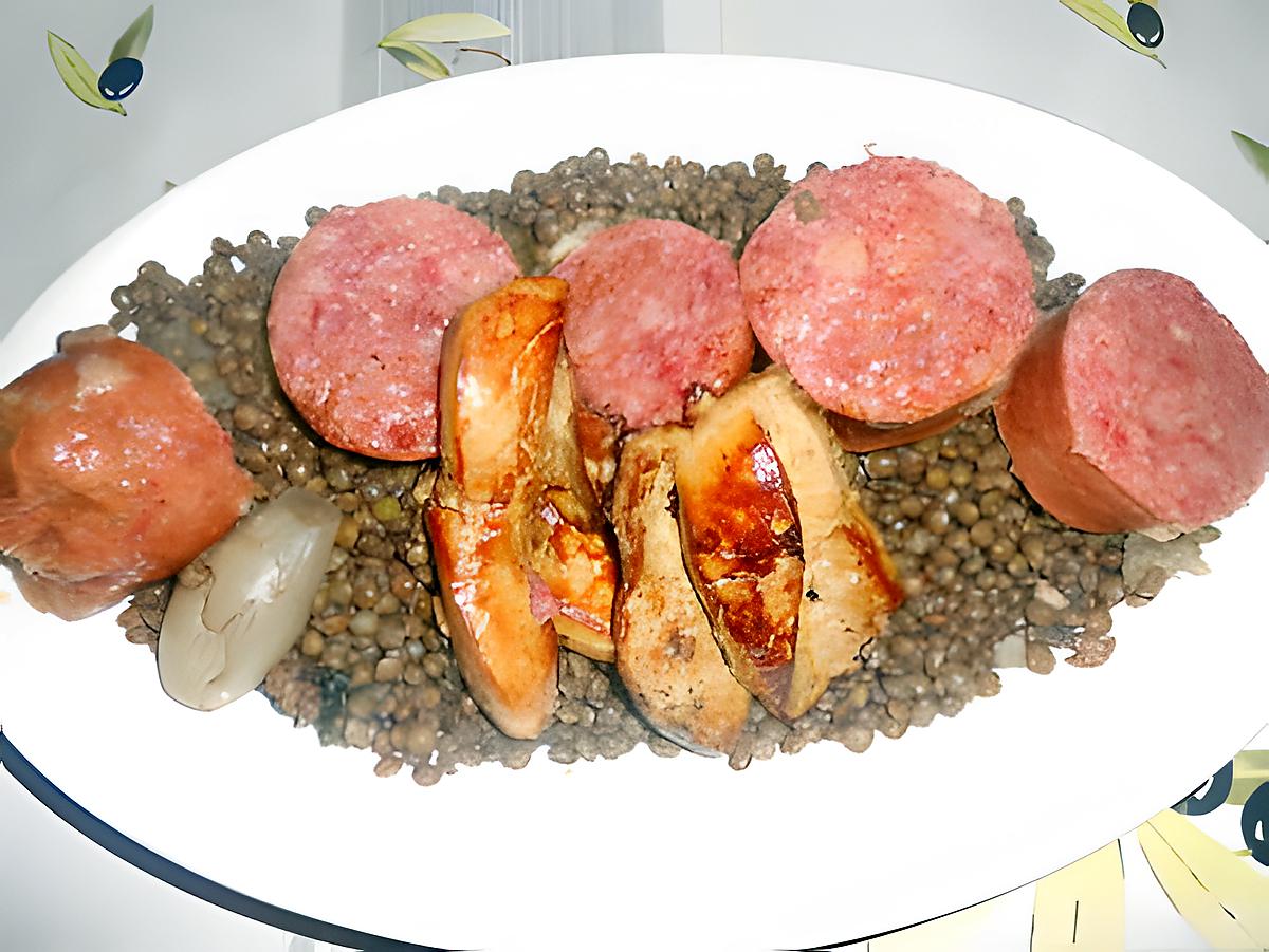 recette COTECHINO LENTILLES ET FOIE GRAS