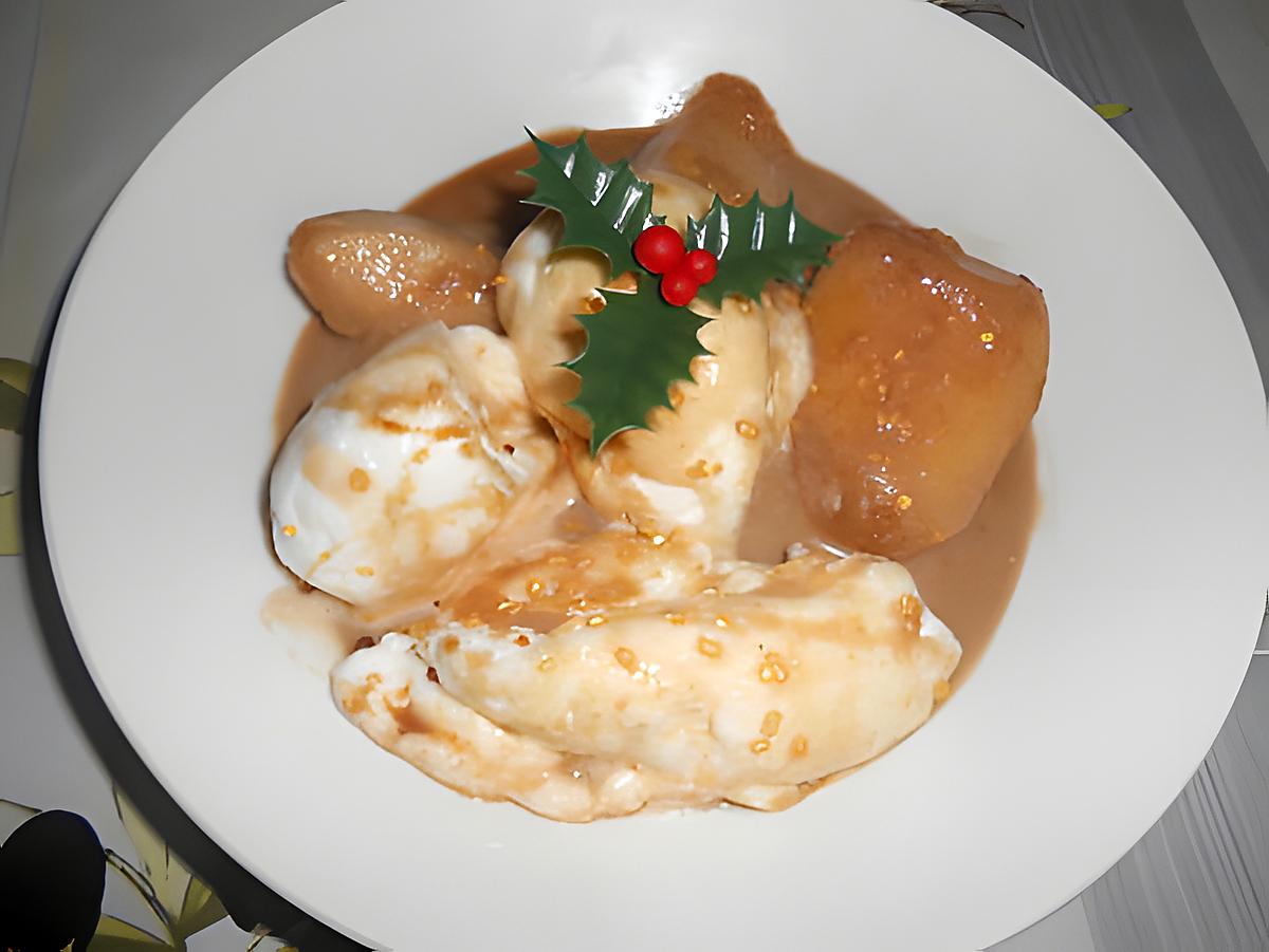 recette ILE FLOTTANTE CREME DE MARRONS ET POIRES