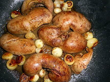 recette Rognon de porc aux petits oignons