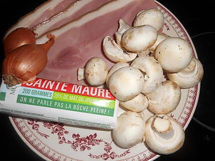 recette Jambon fumé duxelles de champignons au chevre