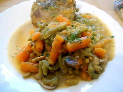 recette COLLIER D'AGNEAU AVEC SES PETITS LEGUMES