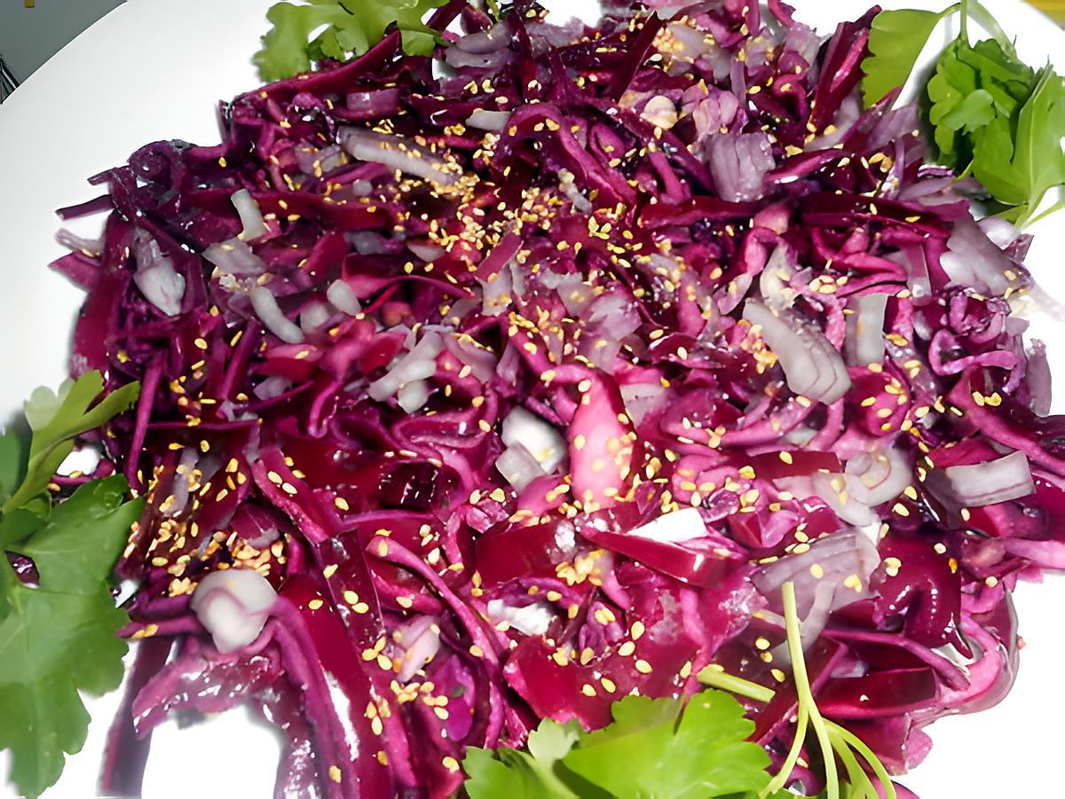 recette Salade de chou rouge aux sésames