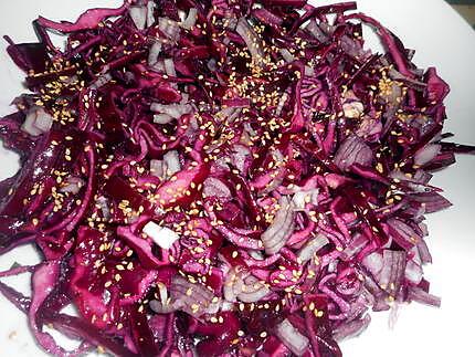 recette Salade de chou rouge aux sésames
