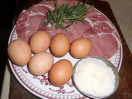 recette oeufs bacon,parmesan et estragon