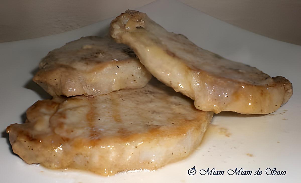 recette COTE DE PORC MOUTARDE MARINEE A L'HUILE DE TRUFFE & SIROP D'ERABLE