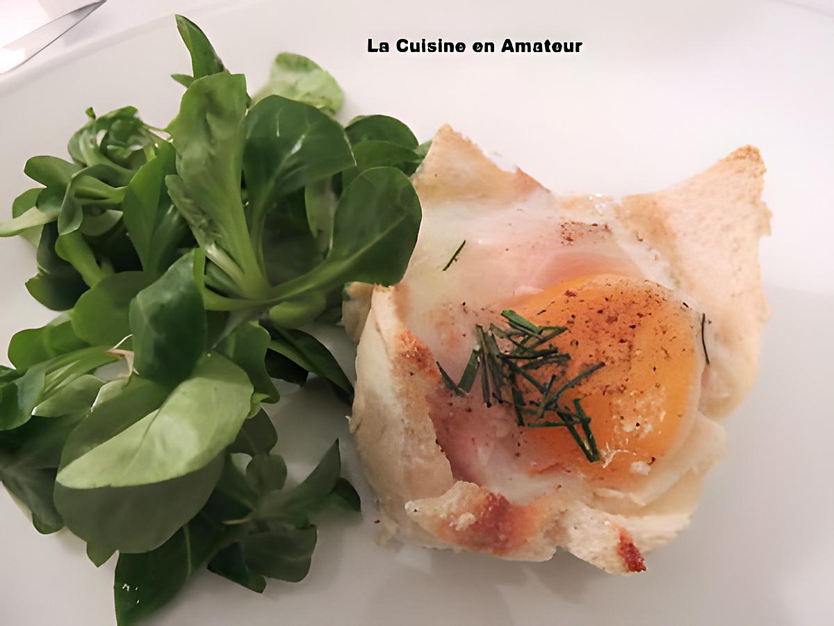 recette Oeuf cocotte sur pain de mie