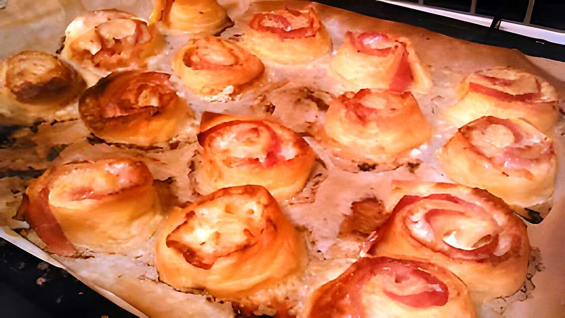 Recette de Roulé feuilleté jambon mozzarella