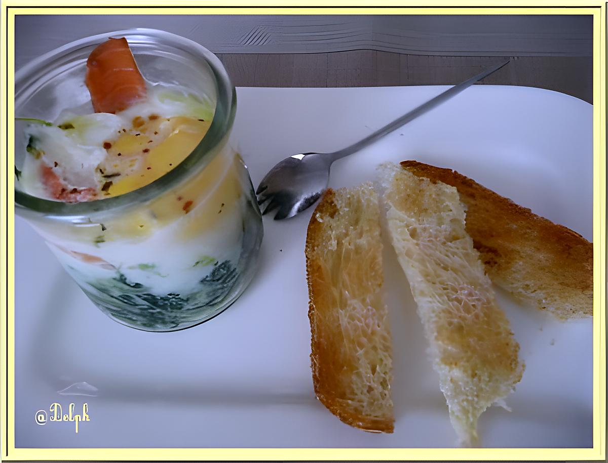 recette Oeuf cocotte épinards, ricotta, truite