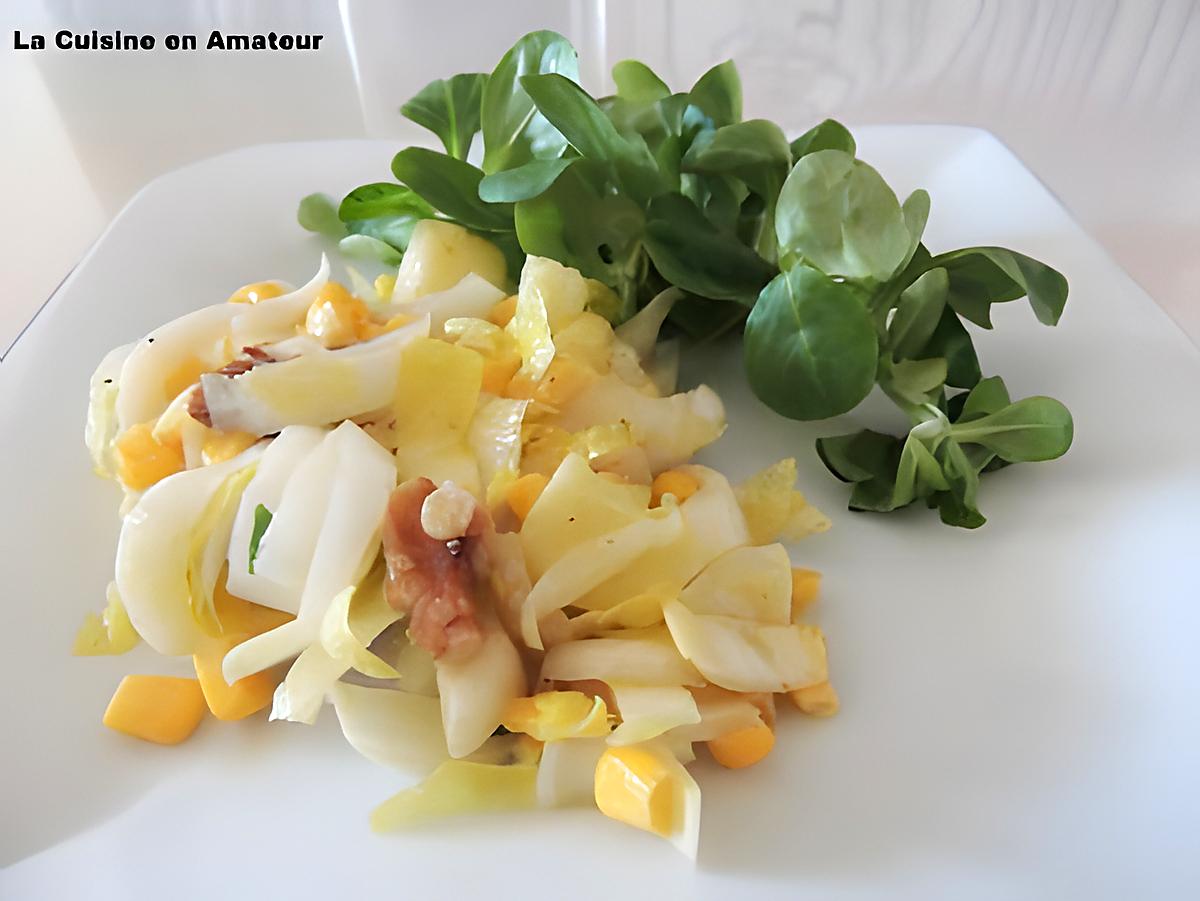 recette Salade endives, pommes, maïs....