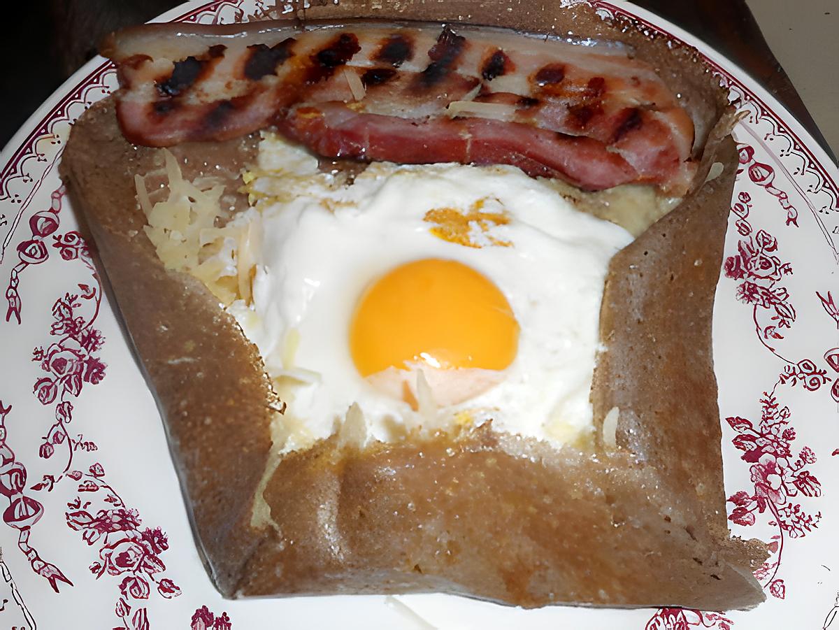 recette Galette au lard,oeuf fromage