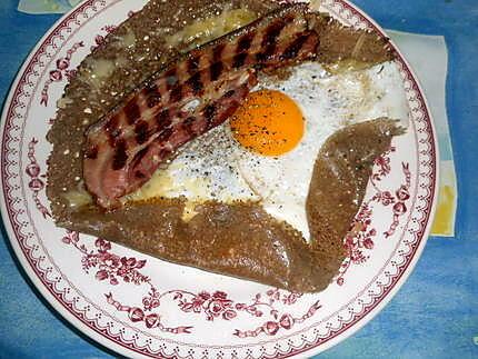 recette Galette au lard,oeuf fromage