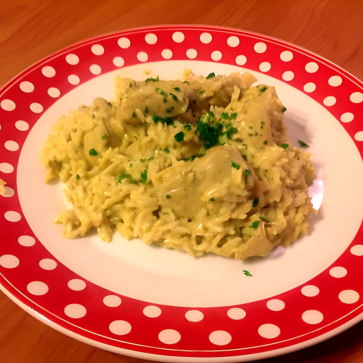 recette Cubes de poulet au curry et riz