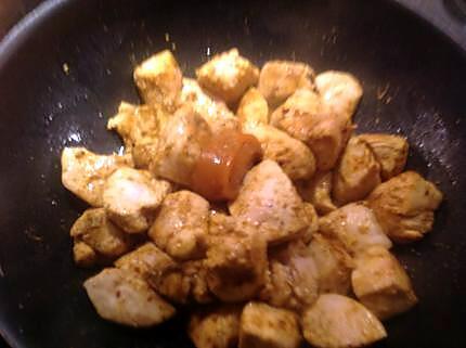 recette Cubes de poulet au curry et riz