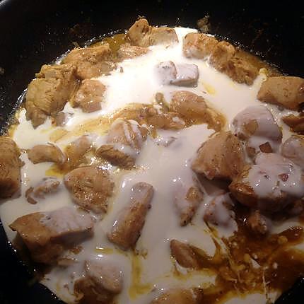 recette Cubes de poulet au curry et riz