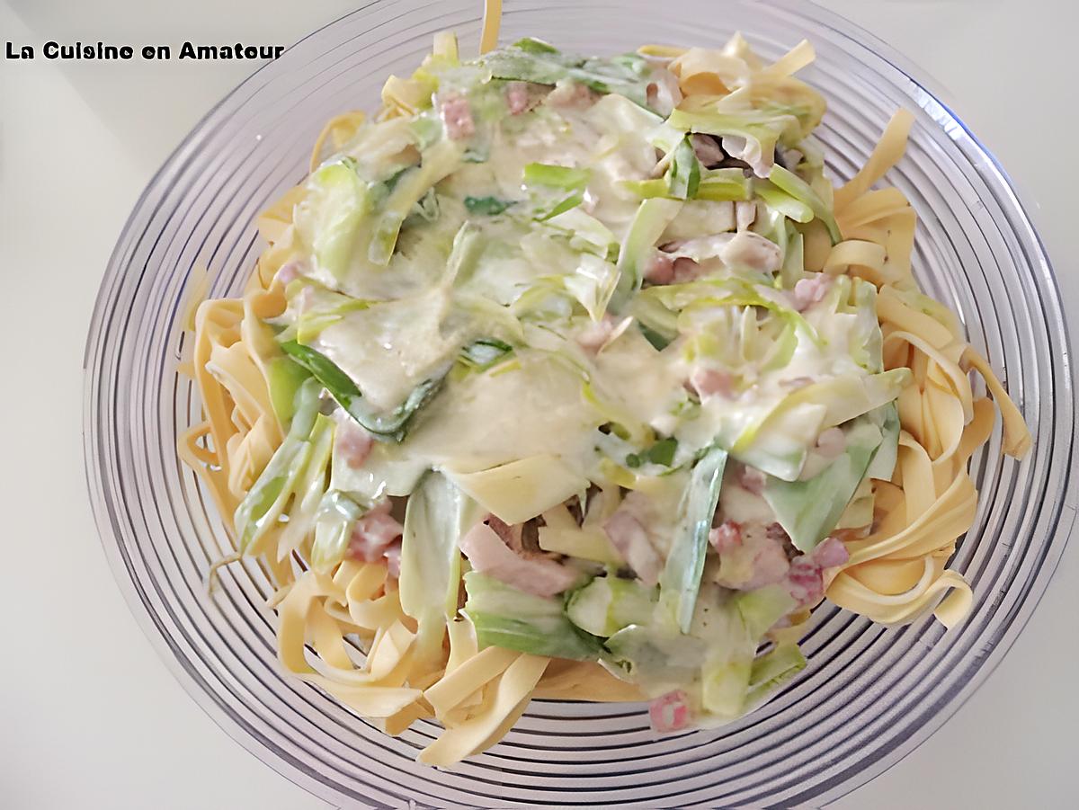 recette Tagliatelles aux poireaux crème allégée et mascarpone