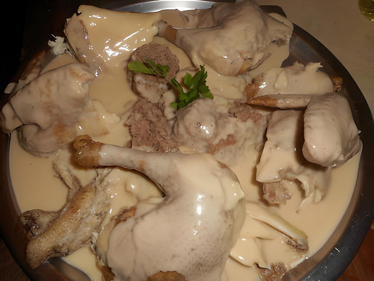 recette Poule farcie sauce ivoire