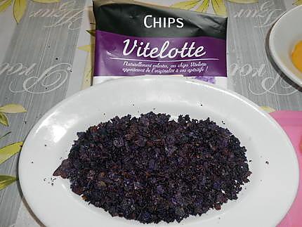 recette BLANCS DE POULET PANES (chips vitelotte)