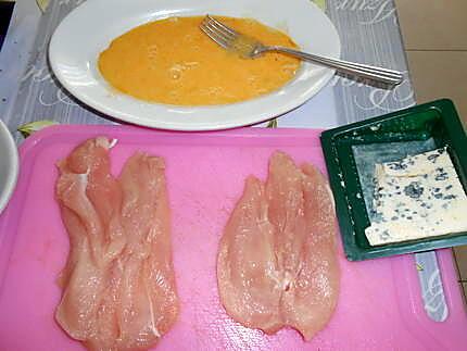 recette BLANCS DE POULET PANES (chips vitelotte)