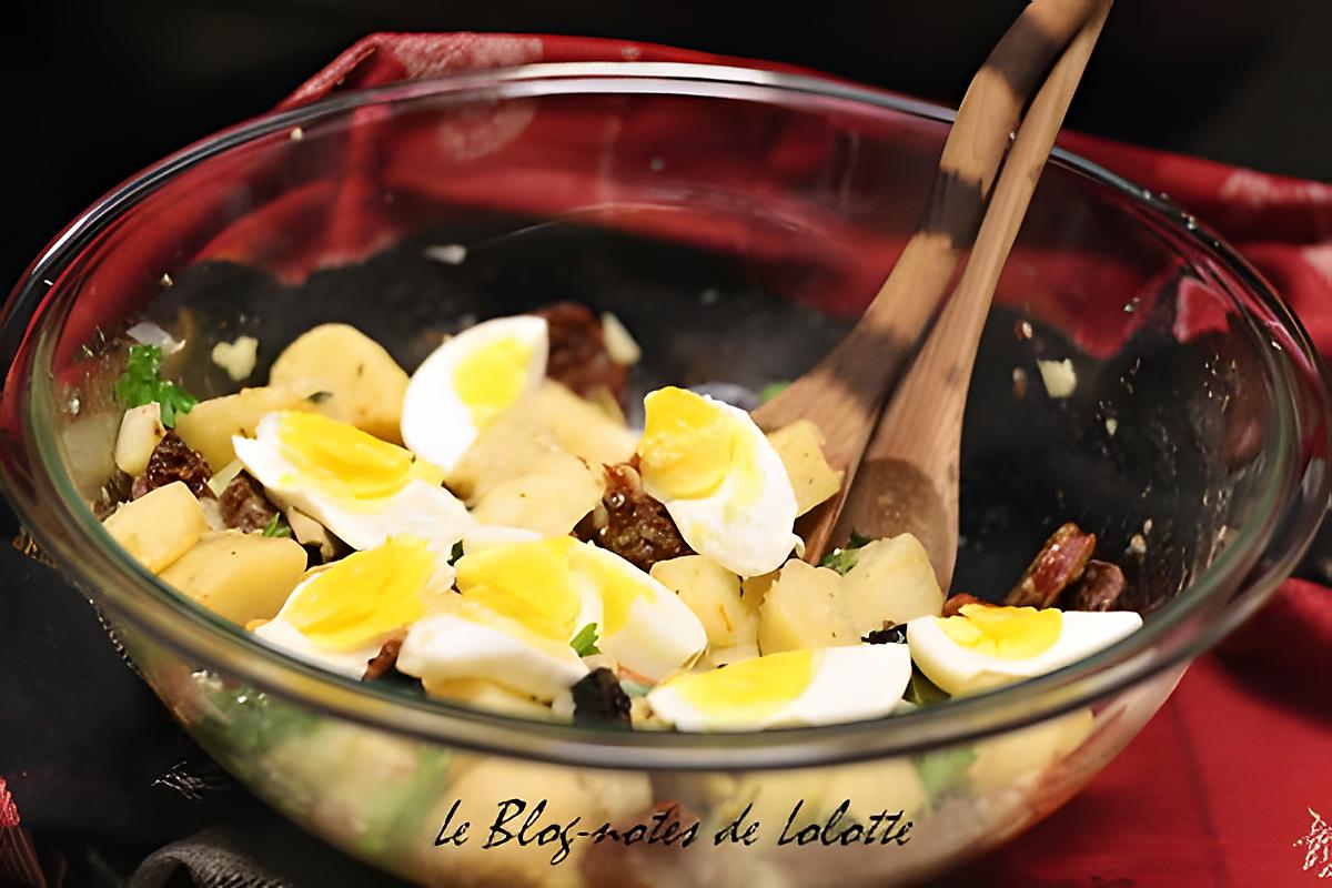 recette Salade de pommes de terre légèrement espagnole, légèrement marocaine